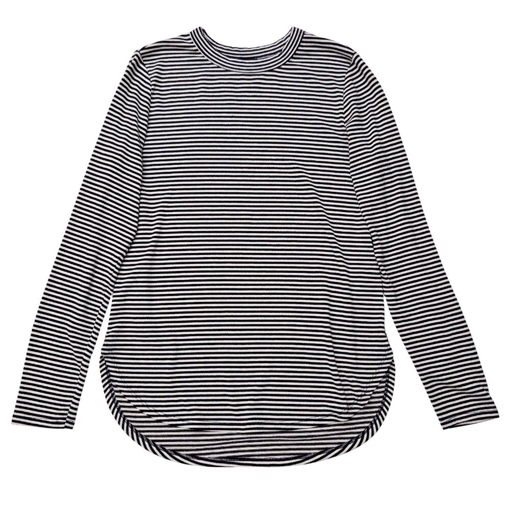 Banana Republic Top Womens S Black & White Stripe Long Sleeve Casual T Shirt